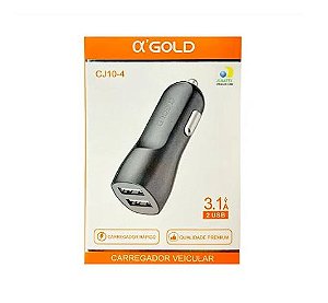 Carregador Veicular para Celular 2 USB 3.1a Gold CJ10-4