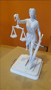 Themis - Deusa da Justiça - Advogado Direito Estatua em Filamento Marmorizado 25cm 3D