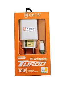 Carregador Turbo Power Hrebos HS-165i 1 USB com cabo de Lightning / iPhone