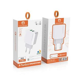 Carregador 2 usb 4.1A com cabo iphone H MASTON Y18-2 / IOS