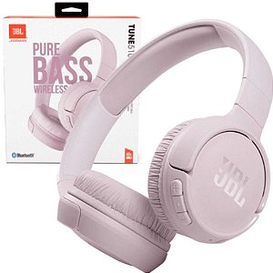 Headphone Fone de Ouvido JBL Tune 510BT On-Ear Sem Fio Bluetooth 40h Pure Bass Rosa Pink Original JBLT510BT