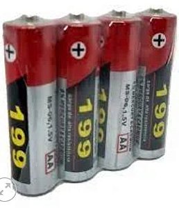 Pacote com 4 Pilhas AAA Tamanho Palito Marca 199