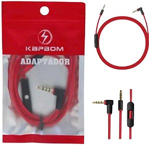 Cabo P2 com Microfone KAPBOM 1,2M KAP-P2-V23