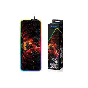 Mouse Pad Gamer Iluminado Com Cores Rgb Grande Com Estampa 80CMX30CM EXBOM MP-LED3080