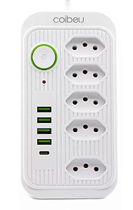Extensão 5 Tomadas E 4 Usb 1 Pd Bivolt Power Led Coibeu WKC-541