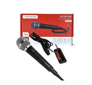 Microfone 2 em 1 Com Fio / Sem Fio Tomate Mt1201