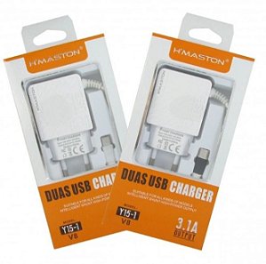 Carregador Micro USB V8 5V 3 Ah H'MASTON Y15-1 V8