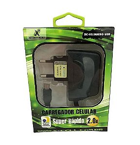 Carregador de Celular 2.0A V8 X-CELL XC-V8/MICRO USB