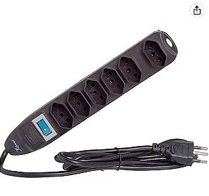 Extensão Elétrica 6 Tomadas Bivolt Liga/Desl. Fusível Sl-7606