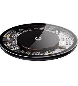 Carregador Sem Fio Wireless Simple Preto com Cabo Lightning