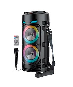 Caixa De Som D-s30 Preta Bluetooth com microfone