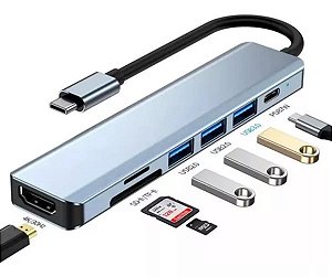 Adaptador Hub Dock Usb 7 Em 1 Usb-c Hdmi