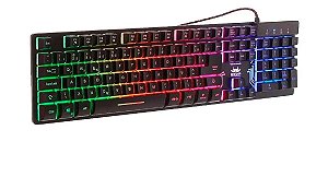 Teclado gamer Knup KP-TM009 português Brasil cor preto com luz RGB