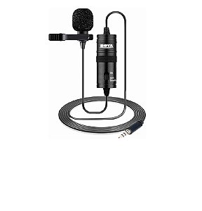 Microfone Lapela Boya BY-M1 condensador omnidirecional preto