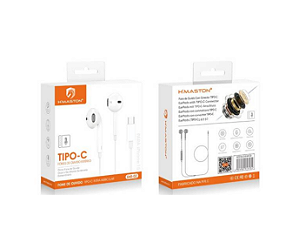 Fone de Ouvido Com Fio Tipo-C  Compatível Com IPHONE e ANDROID H MASTON EAR-02