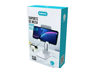 Suporte de Mesa para Celular Altura e Inclinação Ajustável Antideslizante Kimaster SU125 Branco