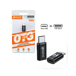 HS-335 Adaptador OTG V8 para Type-C HREBOS