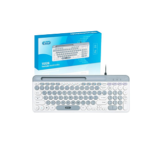 Teclado com Fio para Computador Teclas Redondas ABNT II KNUP - KP-TE126