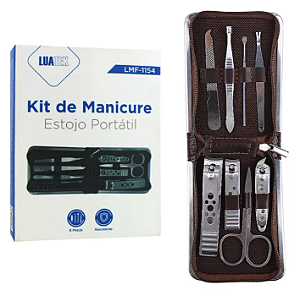 Kit Manicure Pinça Tesoura Cortador De Unha Estojo Portátil