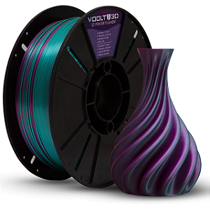 Filamento PLA Duo Color Ametista e Verde V-Silk High Speed Premium - 1Kg