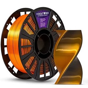 Filamento PLA V-Silk Duo Color Shadow Laranja e Preto Voolt3D