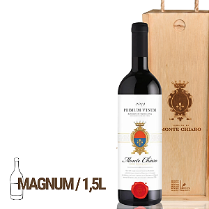 MONTE CHIARO PRIMUM VINUM ROSSO SUPERTOSCANO MAGNUM COM CX DE MADEIRA