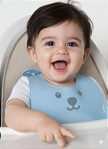 BABADOR BUBA DE SILICONE COM PEGA MIGALHAS - LIVRE DE BPA