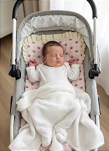 KIT ALMOFADA DE CARRINHO DE BEBÊ E TROCADOR PORTÁTIL