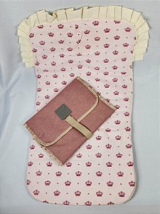 KIT ALMOFADA DE  CARRINHO DE BEBÊ E TROCADOR PORTÁTIL
