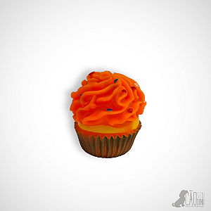 Brinquedo Mordedor Cupcake com Apito Laranja