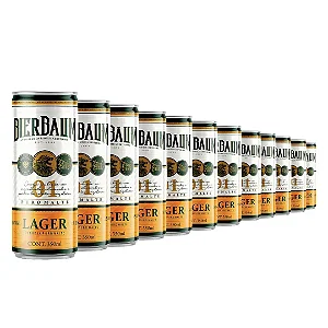 Fardo com 12 Cervejas Lager Bierbaum | Lata 350ml Artesanal Puro Malte