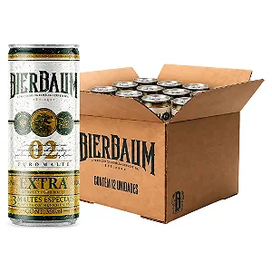 Fardo com 12 Cervejas Extra Bierbaum | Lata 350ml Artesanal Puro Malte