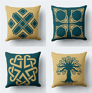 Kit 27035 4 Capas de Almofadas Decorativas 45x45cm c/Zíper