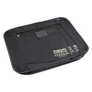 Organizador de Malas de 6 Peças Estampa Lisa Jacki Design - Preto (ARH18608-PR)