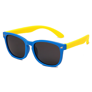 Óculos de Sol Polarizado Flexível Infantil Azul e Amarelo