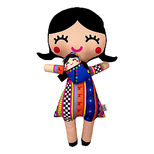 Boneca de Pano Inclusiva Chulli com Bebê - G
