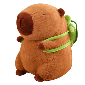 Pelúcia Capivara mochila tartaruga em Plush Antialérgico - 33cm