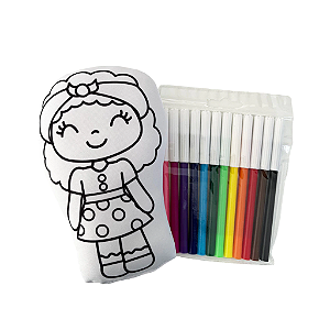 Brinquedo Pinte, Brinque e Lave - Menina Cacheada