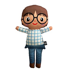 Boneco de Pano Inclusivo Chico de Óculos - G