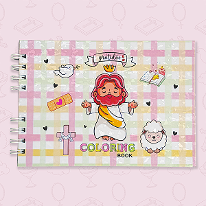 Livro De Colorir Devocional Bíblico Capa Dura Rosa - 50 páginas