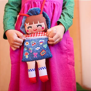 Bolsinha Infantil Boneca Patches Jeans