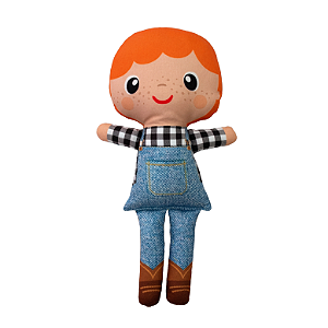 Boneco de Pano Inclusivo Ruivinho Macacão - G