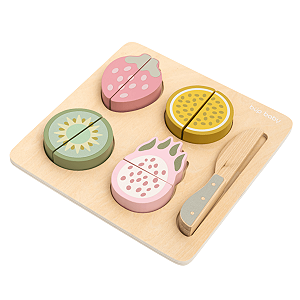 Brinquedo De Madeira Kit Frutas Com Corte