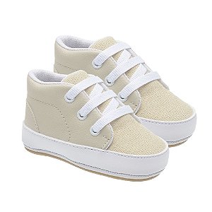 Tênis Abotinado Infantil Litlle Cute com Cadarço Palha