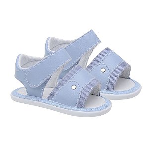 Sandália Infantil Little Cute em Velcro Azul Bebê