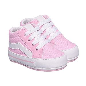 Tênis Infantil cano alto Australian Rosa Bebê e Branco