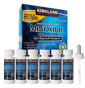 Minoxidil, Tratamento Capilar (Barba e Cabelo), Kit para 6 meses, Kirkland