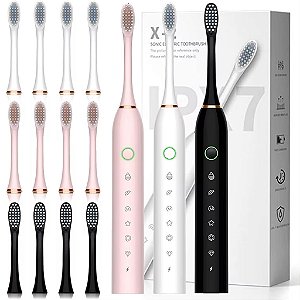 Escova De Dentes Elétrica IPX7 Com Cabeça Substituivel inteligente Ultrassônico À Prova D'água
