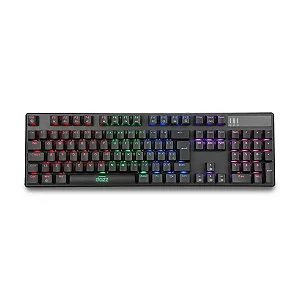 Teclado Gamer Dazz Cybertronic Switch Content Blue Rainbow Preto