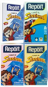 Papel sulfite A4 75gm com 100 folhas Report Coloridos